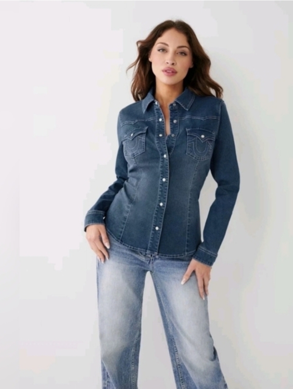 True Religion Western Denim Shirt Size 2XL